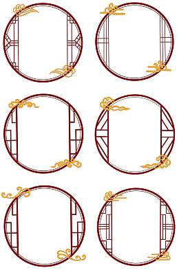 中国风手绘水墨风景山水徽派建筑 17