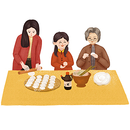 中国风手绘水墨风景山水徽派建筑51