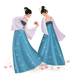 手绘古代美女人物1