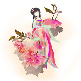 手绘古代美女人物2