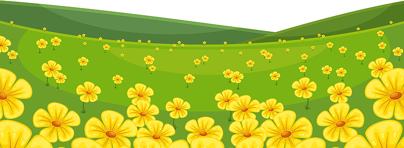 太阳 阳光 素材 春天 黄色小花 草地