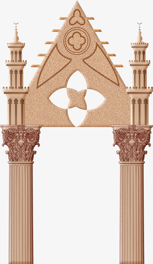 欧式城堡插画图