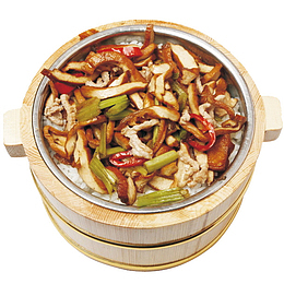 木桶饭图片04香干肉丝木桶饭