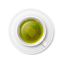 绿叶茶汤俯视图实物图