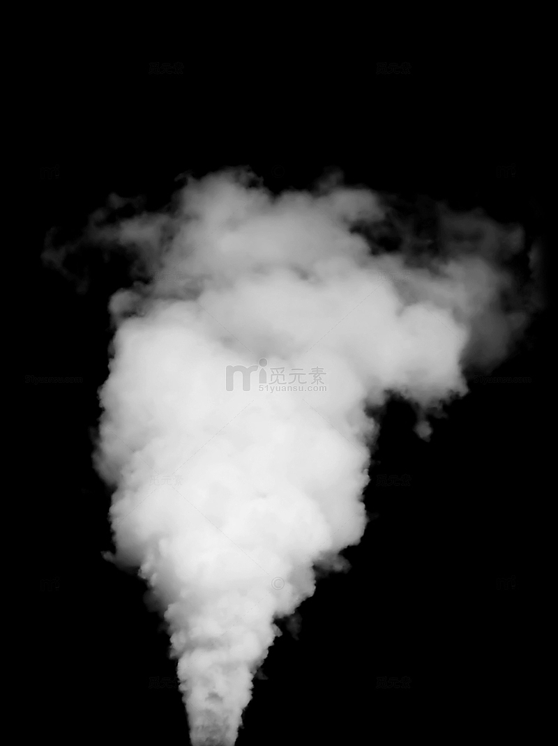 喷射的单体烟雾气柱白色热气 免扣素材