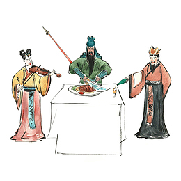 关公吃饭单刀赴会