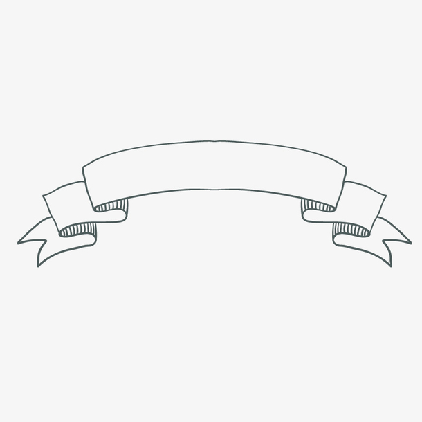 手绘简约丝带标题框