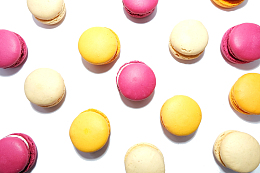 曲奇 马卡龙 黄色 粉色 玫红色