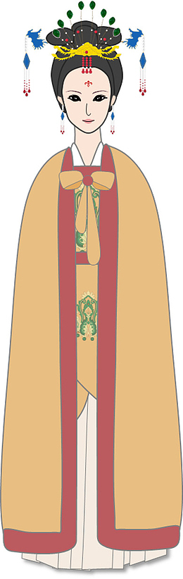扁平卡通古风古代贵妃妃子