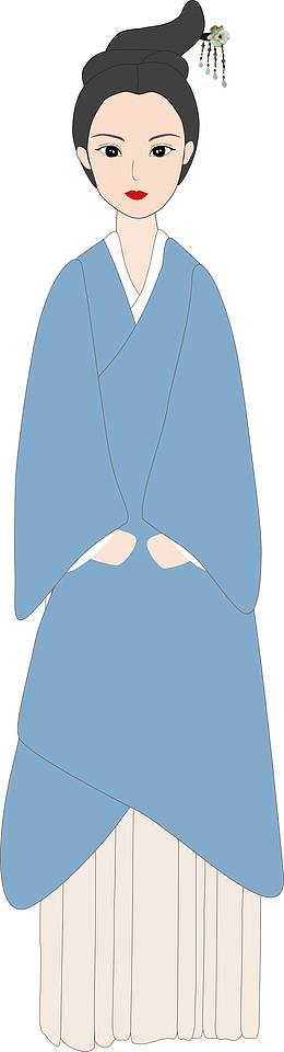 扁平古风卡通女子