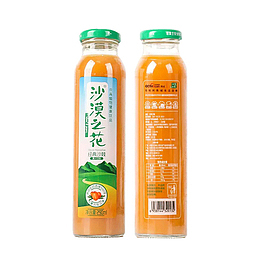 经典玻璃瓶沙棘汁饮料黄色饮品