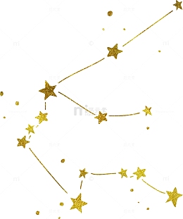 金色星星连接星座