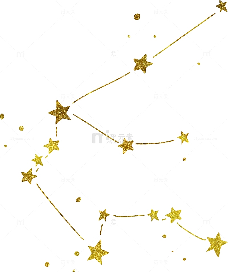 金色星星连接星座