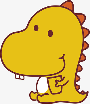 可爱手绘黄色小恐龙简笔
