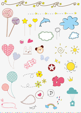 卡通可爱小动物装饰动物头像熊