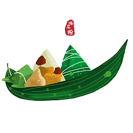 粽叶和粽子印章元素