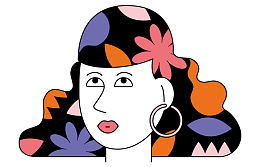 插画时髦女孩头像