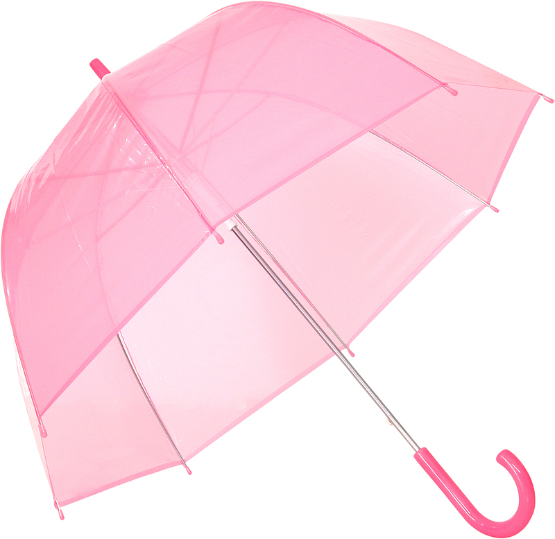 粉色透明雨伞