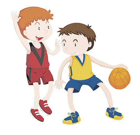 小朋友篮球玩耍