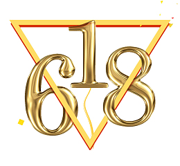 金色字体618年中大促狂欢购