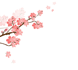 桃花水墨画元素