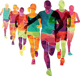 运动、彩色、马拉松、个人