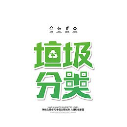 垃圾分类艺术字排版