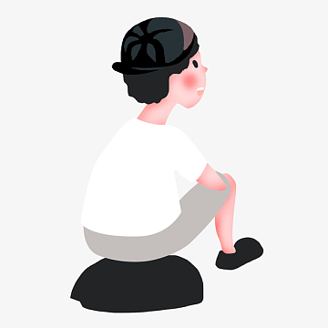 等侯中.思考中.坐著的純真少年