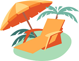 沙滩躺椅夏日