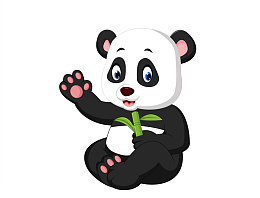 可爱招手熊猫