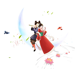 情人节月亮素材啊