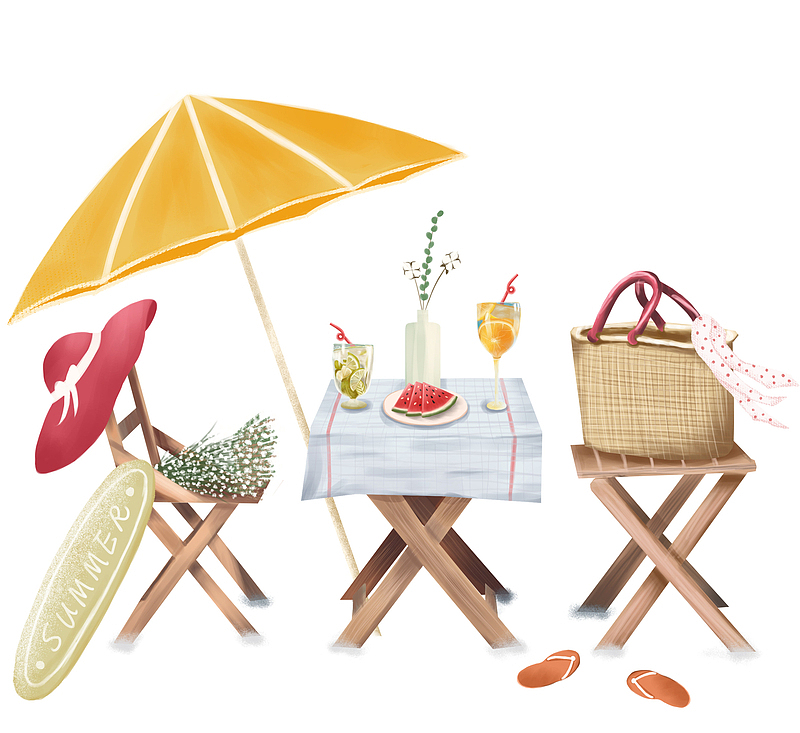 夏季伞素材桌子