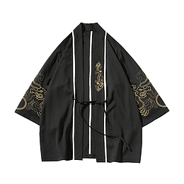 中国风夏装新款胸龙刺绣汉服开衫衬衫白