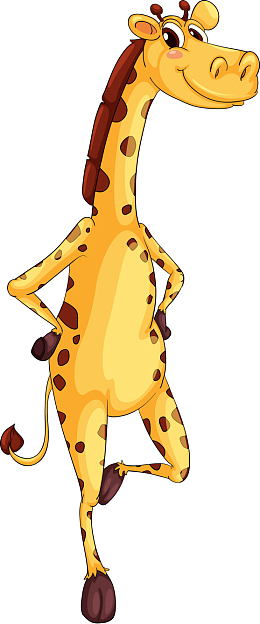 长颈鹿，动物，卡通，黄色