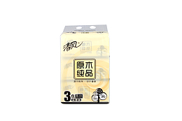 清风原木软抽3包