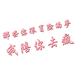 楷体那些你很冒险的梦 我陪你