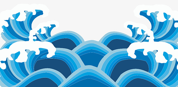 矢量蓝色海浪素材_矢量蓝色海浪图片元素-觅元素