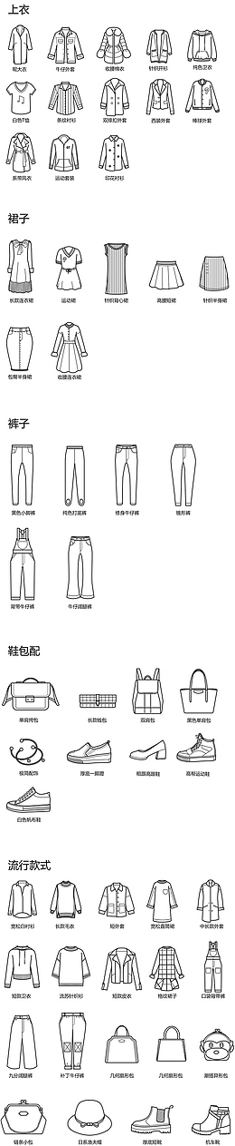 矢量服装图标
