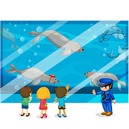 小学生参观海洋馆