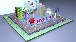 欢乐谷，摩天轮，c4d，创意，作品