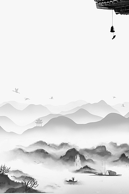 中国风水墨山水画图片_中国风水墨山水画背景图片_觅元素