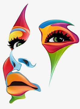彩绘脸谱五官