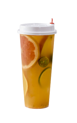 西柚柠檬水果茶奶盖