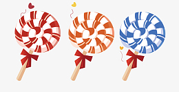 扁平糖果棒棒糖元素插画矢量