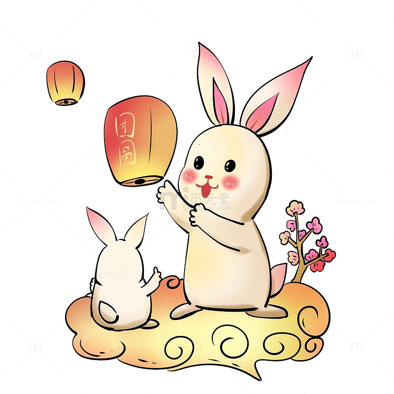 中秋节兔子元素