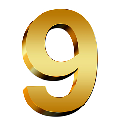 数字  金属  9  立体