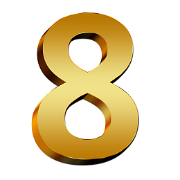 数字 立体 金属 8
