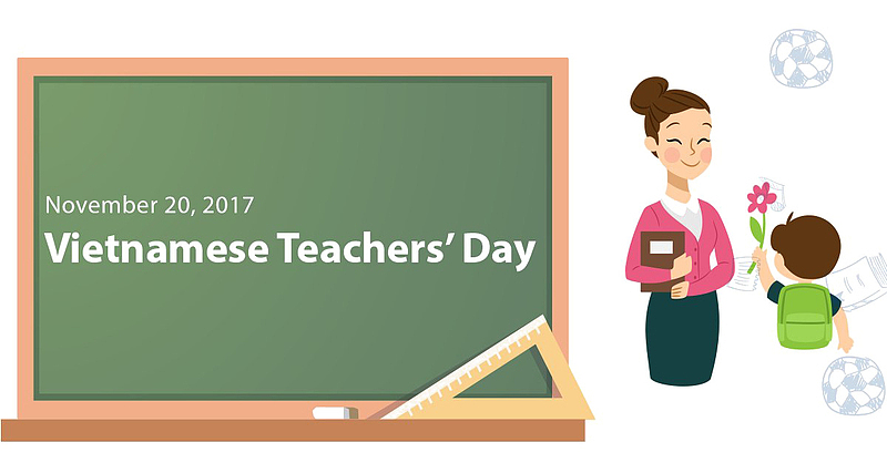 教师节学生给老师送花