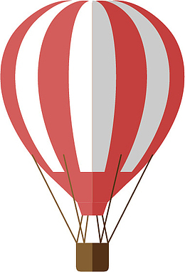 卡通红色热气球