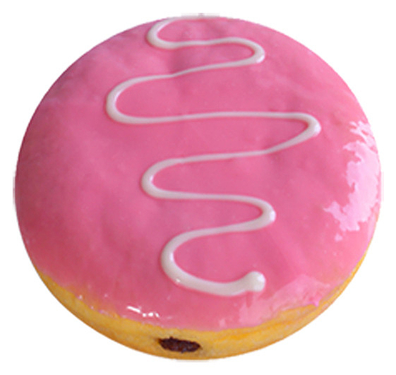 粉色夹心奶油甜甜圈